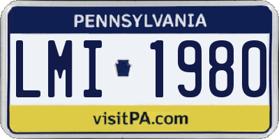 PA license plate LMI1980