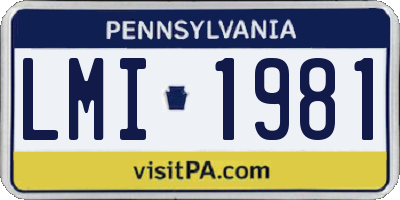 PA license plate LMI1981
