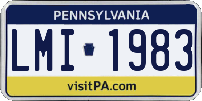PA license plate LMI1983