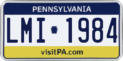 PA license plate LMI1984