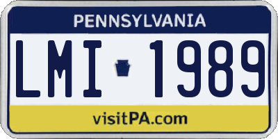 PA license plate LMI1989