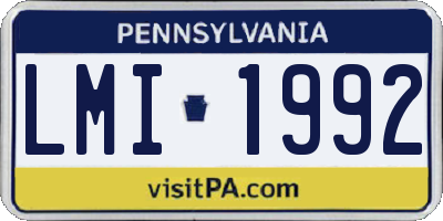 PA license plate LMI1992