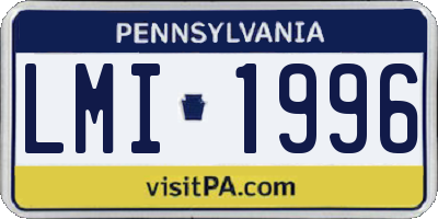 PA license plate LMI1996