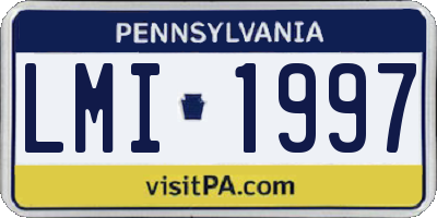 PA license plate LMI1997