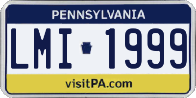 PA license plate LMI1999