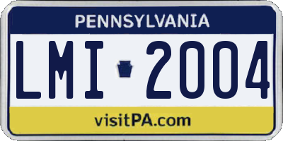 PA license plate LMI2004