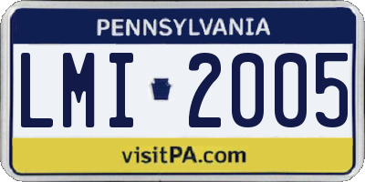 PA license plate LMI2005