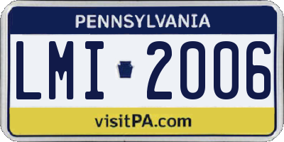 PA license plate LMI2006