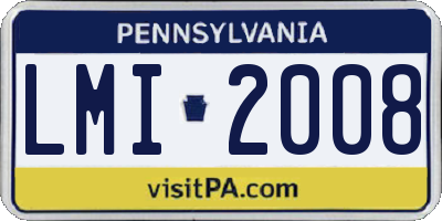 PA license plate LMI2008