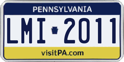 PA license plate LMI2011