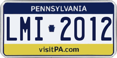 PA license plate LMI2012
