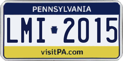 PA license plate LMI2015
