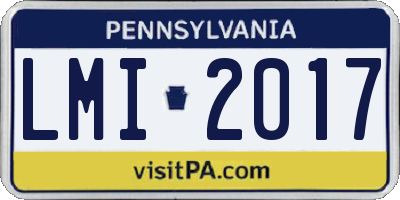 PA license plate LMI2017