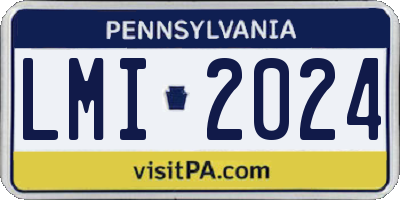 PA license plate LMI2024