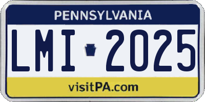 PA license plate LMI2025