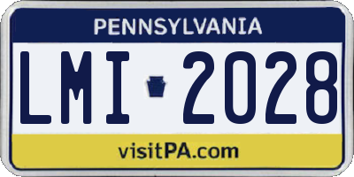 PA license plate LMI2028