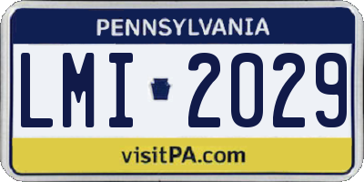 PA license plate LMI2029