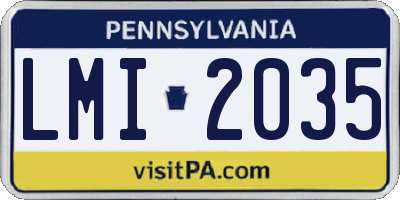 PA license plate LMI2035
