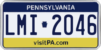 PA license plate LMI2046