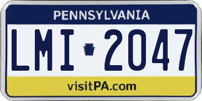 PA license plate LMI2047