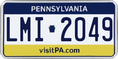 PA license plate LMI2049