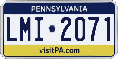 PA license plate LMI2071