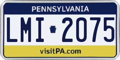PA license plate LMI2075