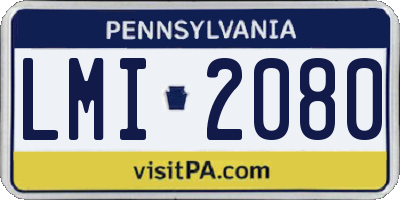PA license plate LMI2080