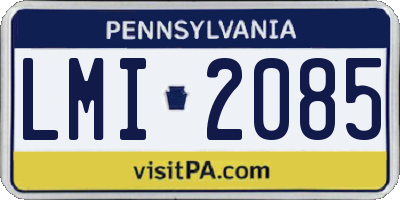 PA license plate LMI2085