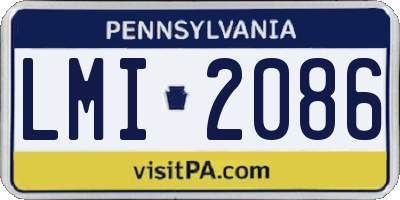 PA license plate LMI2086