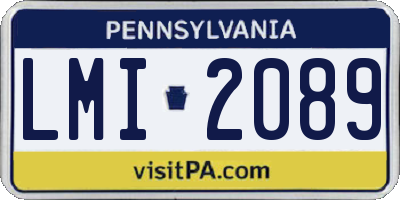 PA license plate LMI2089