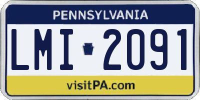 PA license plate LMI2091
