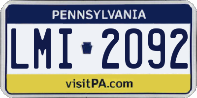 PA license plate LMI2092