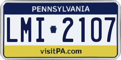 PA license plate LMI2107