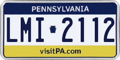 PA license plate LMI2112