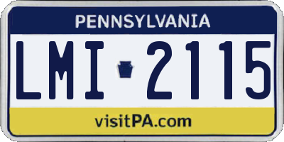 PA license plate LMI2115
