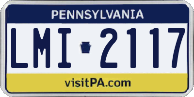 PA license plate LMI2117