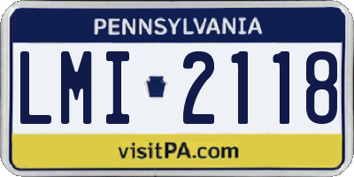 PA license plate LMI2118