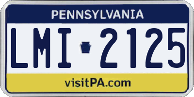PA license plate LMI2125