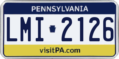 PA license plate LMI2126