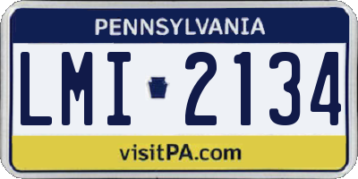 PA license plate LMI2134