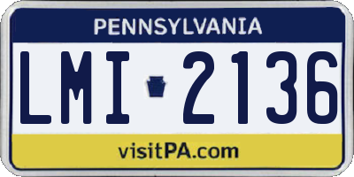 PA license plate LMI2136