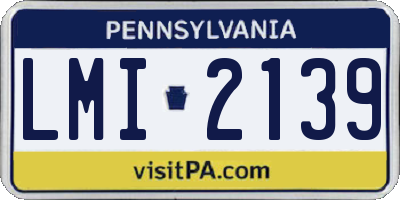 PA license plate LMI2139