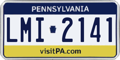 PA license plate LMI2141