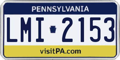 PA license plate LMI2153