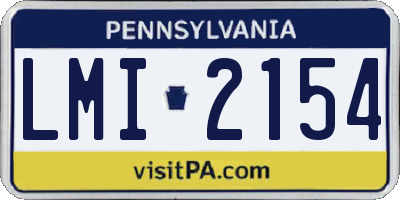 PA license plate LMI2154