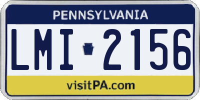 PA license plate LMI2156