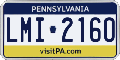 PA license plate LMI2160