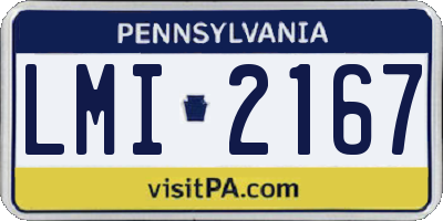 PA license plate LMI2167