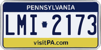 PA license plate LMI2173